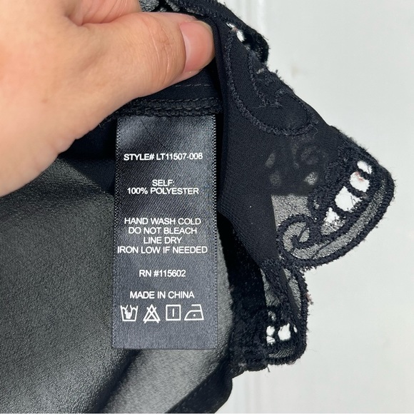 Transparent Embroidered Crop Tank Top With Open Back | Women’s size XS - Picture 4 of 8